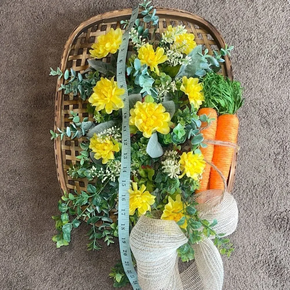 Floral Spring‎ Easter Tobacco Basket Wall Door Decoration Handmade